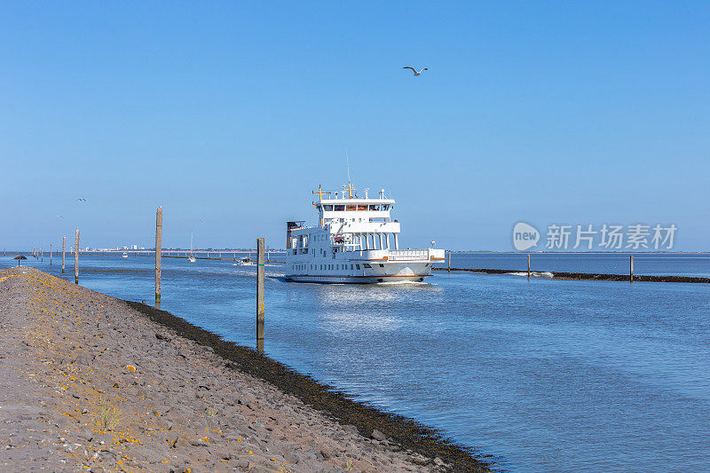 Ferry Norderney Frisia- i位于东弗里西亚北海Norddeich。2023年，德国下萨克森州